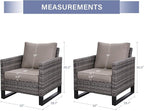Rilyson Wicker Outdoor Patio Chairs Set of 2-2 Piece Rattan Chairs with Waterproof Wicker,Comfortable Cushions and Sturdy Metal Frame for Outside Porch Deck Backyard(Mixed Grey/Grey)