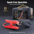 VTOMAN Jump 1800 Portable Power Station with Jumper Cables, 1548Wh LiFePO4 Battery Solar Generator with Jump Start for Car, 1800W 3xAC Outlets, 2xPD 100W Type-C, Large Capacity for Camping RV Backup