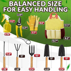 10 Pcs Garden Tool Set for Women – Ergonomic Lightweight Gardening Hand Tools with Convenient Little Bag, Sturdy Metal Garden Tools Set, Easy Handling for Outdoor Plant Care, Gardening Kit for Women
