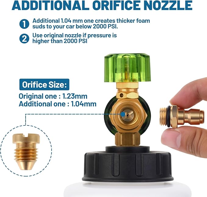 DUSICHIN DUS-007 Snow Foam Lance Foam Cannon Adjustable Jet Wash Quick Release 5 Pressure Washer Nozzles for Car Detailing Pressure Washer Black