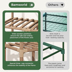 Bamworld Mini Greenhouse for Outdoor 3-Tierd Reusable Portable Warm House with PE Cover Compact Garden and Backyards Portable Rack with Sturdy Eucalyptus Frame Winter-Proof for Plant Protection