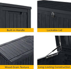 DRATO 200 Gallon Deck Box, Waterproof Resin Large Outdoor Storgae Box for Patio Furniture, Patio Cushions, Gardening Tools, Pool Supplies, Lockable