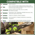 12 Inch Chainsaw Chain .050" Gauge, 3/8" LP Pitch, 45 Drive Links Compatible with Craftsman 358.34101,Echo CS-2511T,SUNJOE SWJ698E Greenworks,Poulan,Remington,Ryobi,12" Replacement Chain 4Pack