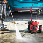 PowerSmart Gas Pressure Washer 3400 PSI, 2.5 GPM,3L Soap Tank, Metal Spray Wand, 5 Nozzles for House, Driveways
