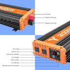3000W Inverter 12V DC to 110V AC Converter for Home, RV, Truck, Off-Grid Solar Power Inverter with Built-in 5V/2.1A USB, AC Hardwire Port, Remote Controlle