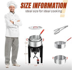 10QT Propane Fish Fryer with Lid, Cover, Fryer Tong & Thermometer, 8QT Basket for Frying Fish, Chicken Wings, French Fries, Deep Fryers with 5 PSI Regulator & 55,000 BTU Burner for Outdoor Cooking
