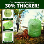 64 Gallon Compostable Trash Bags Flat-Top, Heavy Duty Extra Thick 2 Mil, 242.27 Liter, 12 Bags, Large Lawn and Yard Waste Bag, ASTM D6400, US BPI and OK Compost Home Certified