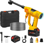 2025 Upgrade Cordless Pressure Washer, 900PSI Battery Powered Pressure Washer with 6-in-1 Nozzle, 10 Speed Adjustment, Remaining Battery Display, Portable Power Washer for Car/Garden/Floor/Yards