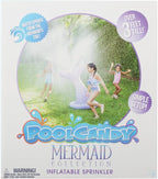 PoolCandy Mermaid Print Inflatable Toys Collection of Pool Floats, Beach Balls, Dipping Pools, Pool Rafts & More. (Mermaid Print Giant Tail Sprinkler)