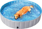 Yaheetech Foldable Dog Pool Portable Kiddie Pools Collapsible Hard Plastic Dog Swimming Pools Doggie Wading Pool Bath Tub for Puppy Small Medium Large Dogs, 63 x 12 Inches Gray