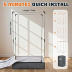 Albott Portable Sauna Box for Home, Person Steam Sauna Tent with 3L 1500W Steamer, Extra Large Size 3.3’ x 3.3’ x 5.9’ Full Body Home Spa, Remote Control, Folding Chair, Grey