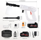 Portable Cordless Pressure Washer, 870 PSI/60 Bar Handheld High-Pressure Water Spray Wash Battery Powered Pressure Washer 48V with 6-in-1 Nozzle for Garden Car Floor Yard Fence Wall Cleaning