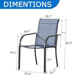 Outdoor Dining Chairs Set of 8, Stackable Patio Chairs with Textilene Fabric, Lightweight Garden Chairs for Poolside, Backyard, Camping, Light Blue