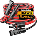 20Feet 10AWG Solar Extension Cable, 10 Gauge Solar Panel Wire with Female and Male Connectors for RV, Off-Grid Photovoltaic Systems(Black+Red)
