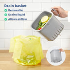 BLUE GINKGO Kitchen Compost Bin [2.6L / 0.69 GAL] – Filter-Free, Odor-Tight Countertop Food Waste Pail with Handles (Made in Korea, Pink)