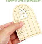 36pcs Mini Wooden Fairy Doors, Unpainted Elf Doors for Home Office Garden Decoration, Assorted Colors, 3.93 x 2.67 x 0.11 Inch