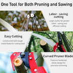 15.7’’ Pole Saws for Tree Trimming - Dual-Pulley Tree Pruner, Tree Trimmers Long Handle Pruner, Manual Pole Saw for Yard & Garden, Gardening Hand Tools