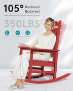 SERWALL Outdoor Rocking Chair Red