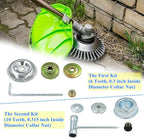8'' Steel Wire Wheel Brush Weed Trimmer Head for Most Straight-Shaft String Trimmer & Brush Cutter & Weed Eater & Weed Wacker (with 2 Kinds of Blade Adapter Kit)
