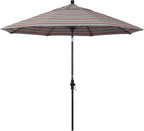 California Umbrella 9' Round Aluminum Pole Fiberglass Rib Market Umbrella, Crank Lift, Collar Tilt, Black Pole, Sunbrella Spectrum Mist