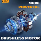 LIGO 40V Cordless Lawn Mower w/11Gal Bag & 2X4.0Ah Battery | 15" Brushless Motor, 6-Position Height (0.98"-2.95") | Walk-Behind Grass Catcher w/Patented Comb | 20V/40V Tool Compatible