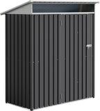 Vongrasig 5 x 3 FT Outdoor Storage Shed, Metal Shed Small Garden Tool Storage Shed with Large Window and Lockable Door for Outside Backyard Patio Lawn (Dark Grey)