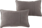 Greendale Home Fashions Sunbrella 21" x 14" Rectangle Outdoor Throw Pillow with Removable Cover (Set of 2), Cast Shale 2 Count