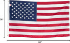 American Flag 3x5 Made in USA | Heavy Duty 400D Oxford Nylon for High Winds | Quadruple Stitched Fly End | Embroidered Stars & Sewn Stripes | Brass Grommets | U.S. Flag