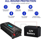 1000 Watt Pure Sine Wave Power Inverter ETL UL458 12V DC to 110V 120V AC 1000W for Home RV Truck Off-Grid Solar Compatible with Lithium Battery with LCD Display [3 Years Warranty] by VOLTWORKS