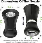 SPECILITE 5/8" Garden Hose 25 ft with High Flow Nozzle, Heavy Duty Flexible Hybrid Rubber Water Hose for Outdoor, Lightweight, Leak-Proof, No-Kink, 3/4"Stainless Steel Fittings,Black