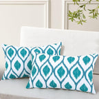 idee-home Outdoor Pillows with Inserts Included, Patio Outside Lumbar Pillows Waterproof Set of 2, 12 x 20 inch
