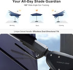 PURPLE LEAF 9.8' X 9.8' Tilting Patio Umbrella with Base Outdoor Cantilever Swivel Square Umbrella with Tilt Aluminum Offset Umbrella with 360-degree Rotation for Garden Deck Pool Patio Navy