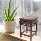 HOMSFOU Indoor Plant Stand Wooden Planter Stand Oriental Planter Stand Plant Holder Stool Chinese Display Pedestal Fishbowl Vase Aquarium Table Lamp Teapot Stand for Home Patio