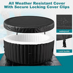 82" X 82" X 25" Hottub, 4-6 Person Inflatable Hot Tub, Portable Blow Up Hot Tub Round Portable Outdoor Spa with 130 Bubble Jets and Heater Pump, Filter