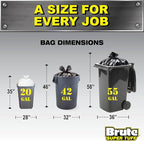 Heavy Duty Contractor Bags, Extra Large Trash Bags, Twist Tie Closure, Black, 55 Gallon, 15 Count
