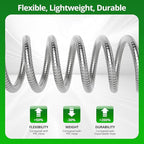 Stainless Steel Garden Hose 75FT with 10 Functione Nozzle, No Kink, Leak-Proof, Lightweight and Flexible Metal Garden Hose for Lawn, Car, RV, Outdoor Watering, Pet Bathing