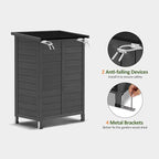 MCombo Outdoor Storage Cabinet, Small Storage Shed with Removable Shelf, Wood Garden Shed with 2 Doors for Yard Patio Lawn (24.6 x 18.3 x 38.2 inch) 0985 (Grey)