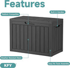 45 Gallon Waterproof Resin Deck Box, UV Resistant Outdoor Storage for Garden, Patio, Porch, Delivery, Striped Black