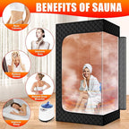 Upgraded Sauna Box for Relaxation, Detoxification, Portable Sauna for Home with Steamer, Remote Control, Folding Chair, 9 Levels, 2.6’ x 2.6’ x 5.9’