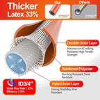 SPECILITE Garden Water Hose 25 ft x 3/4 in Heavy Duty, Flexible and Lightweight, Burst 600 psi, Kink-less Hybrid Rubber Pipe for Backyard, 3/4'' Brass Fittings, Orange