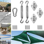 Sun Shade Sail Hardware Kit - 6 Inch Stainless Steel Sunshades Canopy Installation Kit Install Outdoor Triangle Heavy Duty Shade Sails for Deck Garden Lawn Patio