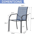 Patio Chairs Set of 4, Outdoor Dining Chairs with Breathable Textilene Fabric, Stackable Patio Chairs for Lawn, Garden, Backyard, Poolside, Blue