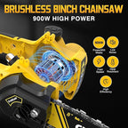 2-in-1 Cordless Pole Saw, 8 Inch Brushless Pole Chainsaws Compatibility with Dewalt 20V MAX Battery(No Battery), 8 lb Lightweight, Auto Oiling, 14.8 FT MAX Extension Pole Saws for Tree Trimming