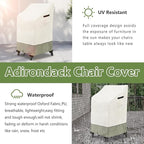 Adirondack Chair Cover 2 Pack, Heavy Duty Waterproof Outdoor Patio Chair Cover (30 W x 32 D x 46 H inches) Beige