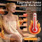 Upgraded Backrest 1 Person Sauna Infrared Sauna with Red Light Therapy, Dry Sauna Indoor Wood Sauna for Home, Hemlock Low EMF Far Infrared Sauna with Integrated Speakers, Reading Lamp