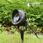 GBS9809 LED Spotlights, 9W 120V Line Voltage, 5000K Daylight, with Metal Ground Stake, Outdoor Flag Light, Landscape Spotlight, Corded Plug, Not Dimmable (Pack of 2)