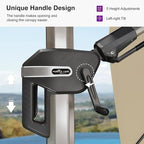 PURPLE LEAF 9' X 12' Left-right Tilting Patio Umbrella Outdoor Swivel Cantilever Umbrella Aluminum Offset Umbrella with Champagne Frame and 360-degree Rotation for Garden Deck Pool, Beige