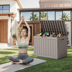 DRATO 45 Gallon Deck Box, Outdoor Storage Box for Patio Furniture, Patio Cushions, Gardening Tools, Pool Supplies 480lbs Weight Capacity,Waterproof Resin Storage Boxes