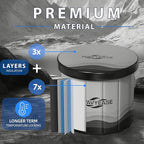 WAVYEASE Upgraded Portable Cold Plunge Tub for Athletes & Adults | 100 GAL Foldable Ice Bath with Insulative Cover | Instant Setup for Indoor & Outdoor Recovery (Grey)