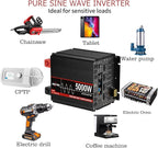 5000 Watt Pure Sine Wave Power Inverter with LCD 12V DC to 110V/120V AC Peak Power 10000W Car Power Inverter with 4 AC Outlets & 1 USB Port & Remote Control for Truck RV Car Solar System